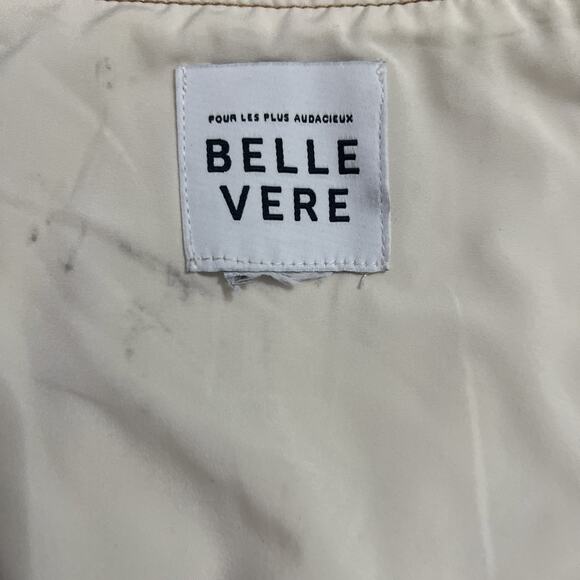 Anthropologie Belle Vere Cream Denim Vest Size S Ivory Boho Country Fitted - Picture 3 of 10